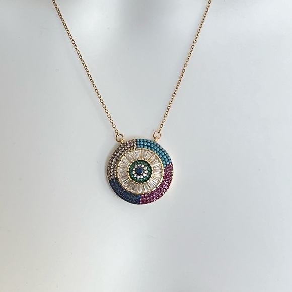 Elegant Evil Eye Necklace - Zircon Old Money Aesthetic Necklace - Picture 6 of 8